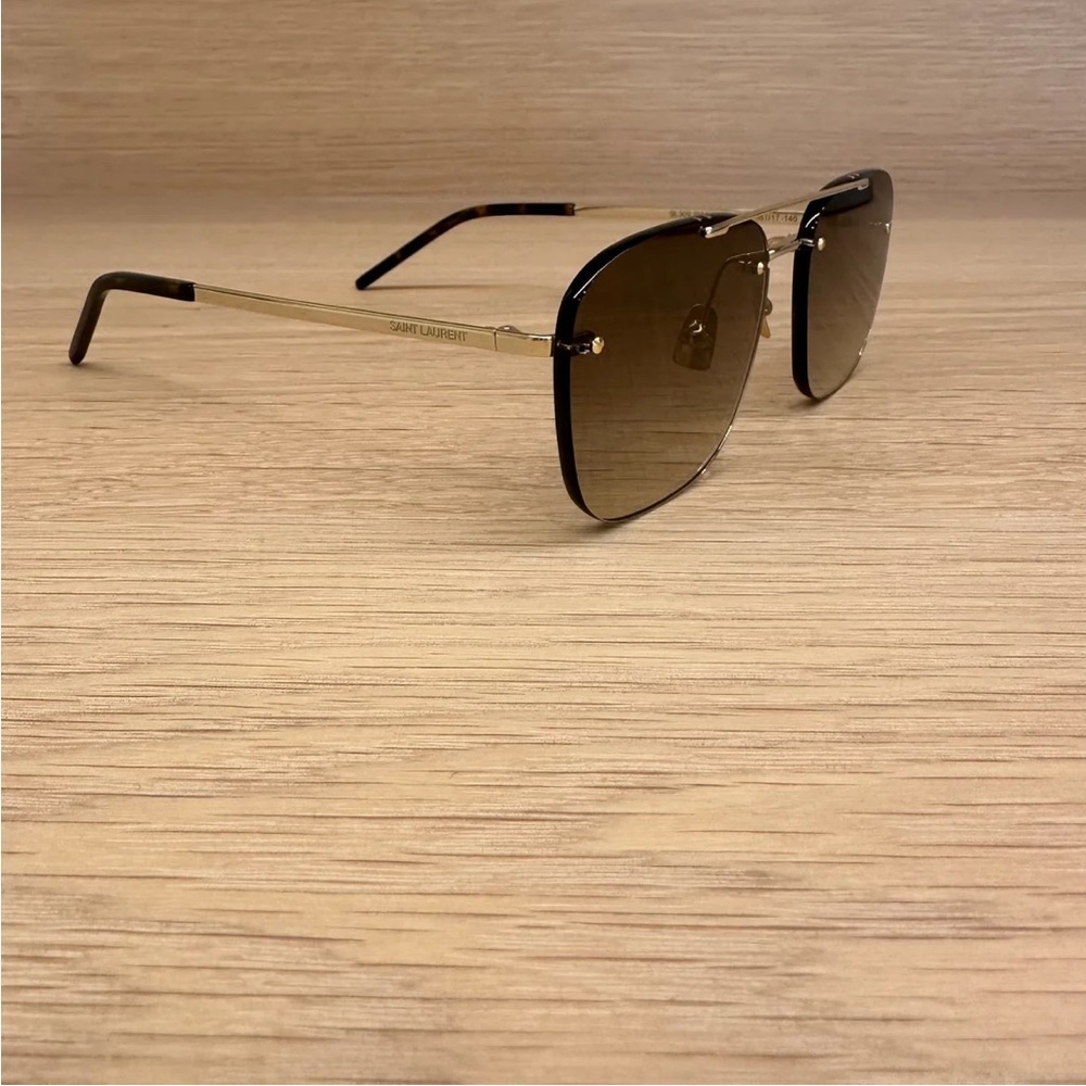 GOLD BROWN SL 309 RIMLESS SUNGLASSES - Picture 4 of 4